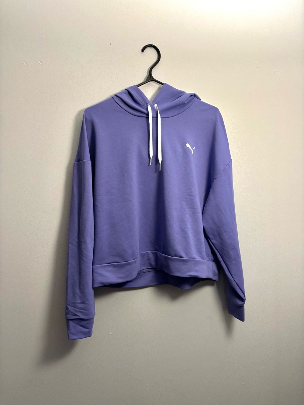 Puma Lavender Crewneck Hoodie with White Drawstrings